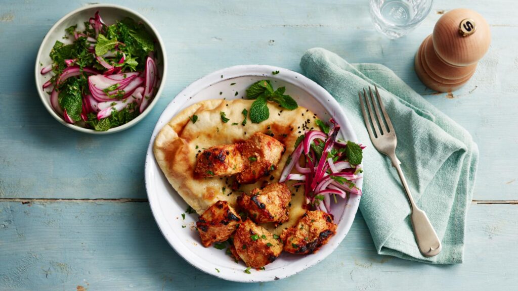 Chicken tikka and naan bread