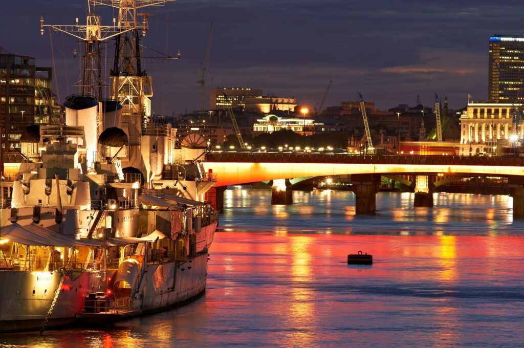 HMS Belfast on River Thames, London